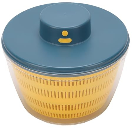 TIKATARER 4L Salatschleuder, Obstwaschmaschine, Automatische Obstwaschschüssel, Salatschleuder, Gemüsetrockner, Salatwaschmaschine für Küchenutensilien (BLUE)