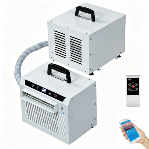 Pvxa Condizionatore Split da 3000 Btu per Raffreddamento Ambienti, Condizionatore Portatile Split da 1300 W, Timer da 12 Ore E Controllo Tramite Touchscreen/Telecomando/Wi-Fi 1MConnectingPipe