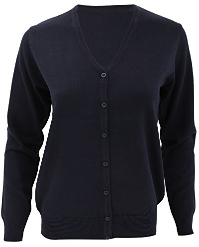 Kustom Kit Womens V-Neck Cardigan/Ladies Knitwear (20) (Navy Blue)