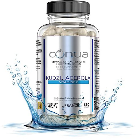 KUDZU Conua 120 gélules Vitamine C Acerola | Titré à 40% en ISOFLAVONES | STOP aux dépendances | FLACON DE 2 MOIS 60 jours | Antioxydant puissant Poudre forte VEGAN FABRIQUE EN FRANCE
