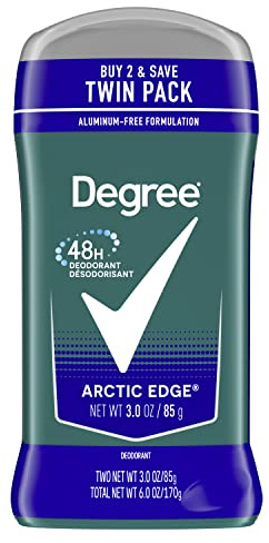 Degree Men Original Deodorant 48-Hour Odor Protection Arctic Edge Deodorant For Men 3 oz, Twin Pack