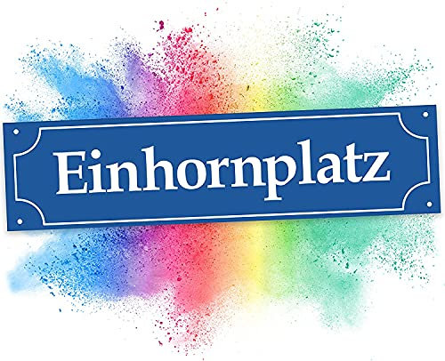 Einhorn Straßenschild - Einhornplatz Wand Deko Türschild Mädels Wohnung Mädchen Zimmer Geschenkidee Einweihungsparty und Geburtstags-Geschenk Lustig - beste Freundin