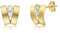 CARISSIMA Damen-Ohrstecker Cubic 2 Band V-Shaped 375 Gelbgold Zirkonia transparent Rundschliff - 1.58.9959