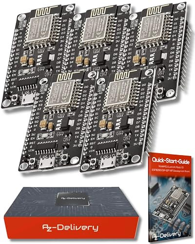 AZDelivery 5 x NodeMCU Lolin V3 Module ESP8266 ESP-12F WiFi WiFi Development Board mit CH340 kompatibel mit Arduino inklusive E-Book!