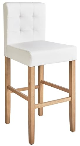 Beliani Modernes Barhocker Set 2er Set Kunstleder cremeweiß Madison