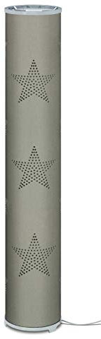 Trango Design & Modern 1244-SB Stehleuchte - Stehlampe - Standleuchte - Deko-Stehlampe Barcelona mit einem braunem Stoffschirm mit Sternendekor ohne Leuchtmittel