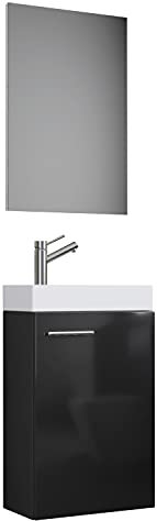 3-TLG Set | Waschplatz für Gäste WC | Gästebad | Waschtisch Toilette | Badmöbel Badezimmer Set - Slito SP