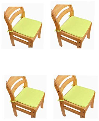 Sitzkissen, rutschfest, zum Festbinden, für Garten, Terrasse, Küche, Esszimmer, 38 x 38 cm, 4 Stück (gelb)