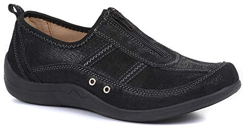 Zip Fastening Trainers - Black Size 4