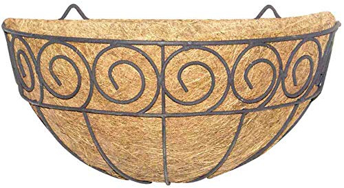 Siena Garden Wandampel Scroll schwarz mit Kokoseinlage 35 cm