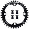 FIFTY-FIFTY Round 104BCD Kettenblatt, 30T 32T 34T 36T Narrow Wide Mountain Bike Kettenblatt, Einzelkettenblatt für 9/10/11-Gang mit 4 Alu-Kettenblattschrauben für MTB (Schwarz, 30T)