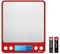 Brifit Digital Küchenwaage, Digitalwaage 3kg x 0,1g, Elektronische Briefwaage mit PSC/Tara-Funktion/LCD Display, Einheiten Konvertierung, ultradünne Küchenwaage aus Edelstahl (Rot)