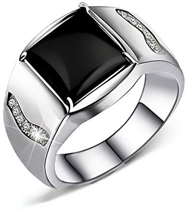 Men's ring Handgemachte Luxus Schwarze Achat Gentleman Ring herren Verlobungsring Best Geschenk Für Männer Herren Schmuck