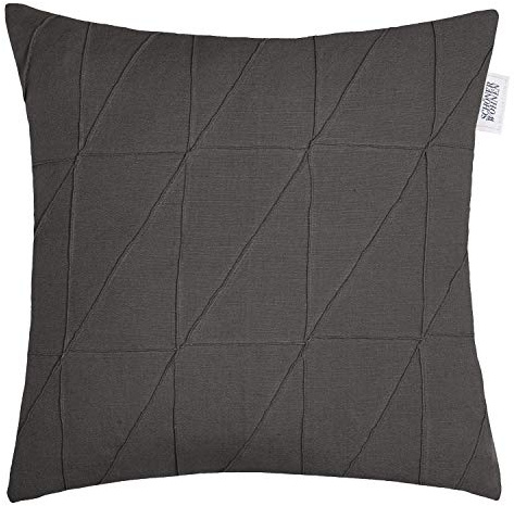 Schöner Wohnen Kollektion Across Zierkissenhülle 2er Set Grau • Kissenhülle 45x45 cm ohne Füllung • hochwertiger Leinen-Baumwoll Mix • waschbarer Zierkissenbezug