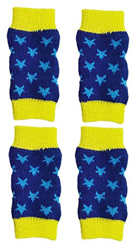 AWOCAN Haustier-Beinwärmer für verschiedene Muster, Haustier-Socken, geeignet für kleine und mittelgroße Hunde, Katzen, modisch, sauber und warm (XL, blau)