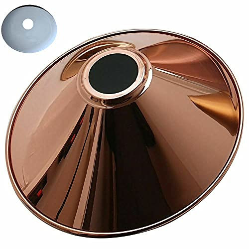 Retro-Vintage-Lampenschirm, einfache Installation, industrieller Lampenschirm, 4 cm, E27-Aufhängeloch, für Küche, Wohnzimmer, Bar, Flur (Rose Gold)