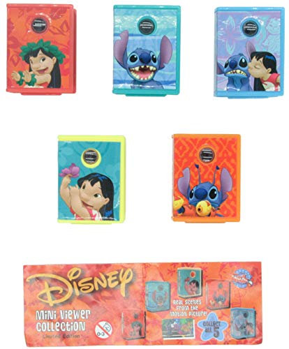Gashapon - Juego completo de 5 miniproyectores de película animación Alieno Ohana Hawai – Multicolor – 4 cm
