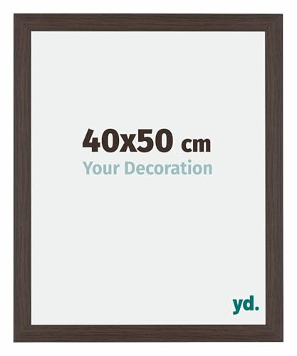 yd. Bilderrahmen 40x50 cm Eiche Dunkel - MDF Rahmen Mura | Your Decoration, Acrylglas aus Kunststoff, Wandmontage, Geeignet für Fotos, Poster und Puzzles, Made in Holland