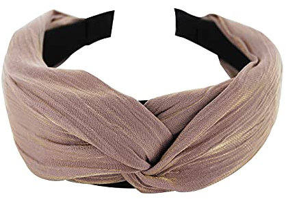 axy Haarreif mit raffinierten Knoten und leichtem Glanz - Wunderschön Stirnband Haarschmuck Haarreifen HRD2 (Beige)