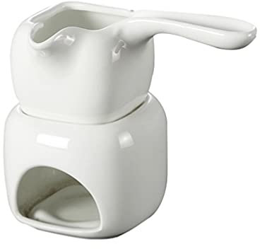 Chocolate Melting Oven Chocolate Fondue Pot Chafing Dish Warmer Melting Pot for Diy Chocolate Small Saucepan Warmer Mini Candle Ceramic Cheese Pot White Ceramics Small Pan Steak
