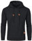 JustSun Herren Hoodie Kapuzenpullover Pullover Herren Karierter Jacquard Hooded Hoodie Schwarz 2XL