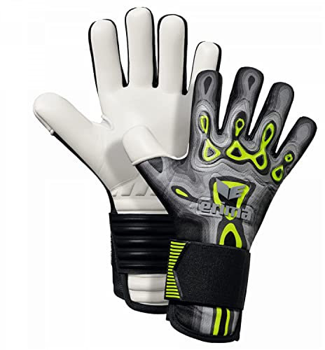Erima Unisex Erwachsene FleX-Ray Match Torwarthandschuh, schwarz/lime, 9,5