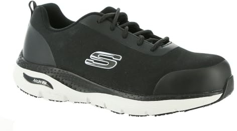 Skechers mens Arch Fit Sr - Ringstap Alloy Toe, Black/White, 8 UK