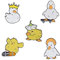 Cartoon-Brosche mit niedlichen Tieren, Entenform, Emaille, Krone, kleine gelbe Ente, Skateboard, lustige Legierung, Brosche, Abzeichen, Kleidung, Zubehör, Schmuck, Tasche, Dekoration, Abzeichen,