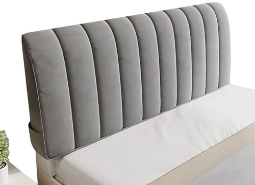 QARIDO Bettkopfabdeckung Verdicken Gesteppt Kopfteilbezug Protektor Einfarbiges Design Bett Kopfteil Bezug, Dehnbar, Waschbar, Abnehmbar, Für Schlafzimmer (Color : Grau, Size : 160cm)