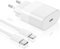Chargeur iPhone 20 W 【Certifié Apple MFi】 avec câbles USB C vers Lightning de 2 m, chargeur rapide 2 m USB C compatible pour iPhone 13/13 Pro/12