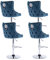 Wahson Samt Barhocker 4er Set Barstuhl Moderne Tresenhocker Drehbar Küchenhocker Höhenverstellbar Bistrohocker mit Leinen für Küche/Hausbar, Blau