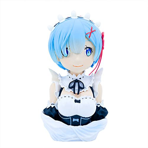 Jiumaocleu Anime Re:0 Figur Büste Harz Modell Rem und Ram 1/10 Harz Figur Statue Büste Modell, Handmade Collectible Desktop Display Auto Dekoration