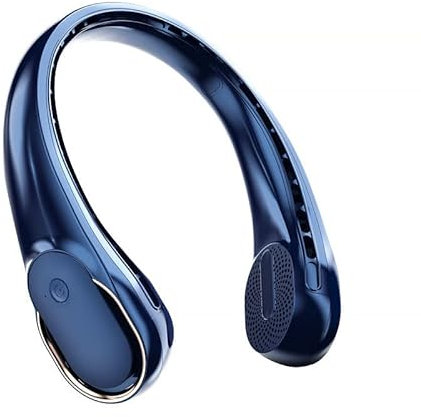 3-fach verstellbarer Lüfter, 4000mA, wiederaufladbarer USB-lautloser Halsventilator, kompakter und tragbarer Halshängeventilator, mit extra langer Batterielebensdauer (blau)