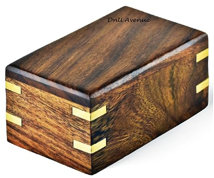 Handgefertigte Urne aus Palisander aus Holz für menschliche Asche, Gedenkbox für Erwachsene, Beerdigungsurne für geliebte Menschen, 5,4 kg Kapazität, 12,7 x 7,6 x 5,7 cm