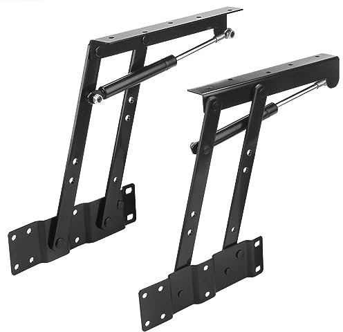 1 Pair Folding Lift and Up Hinges, Heavy Duty Lift Up Hydraulic Hinge for Home Mechanism Hardware Coffee Table Furniture Lifting Tool, by GENHAKON.