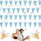 30M Oktoberfest Girlande Deko, 3 Stück Oktoberfest Bayrische Wimpelkette, Oktoberfest Deko Wimpelkette, Bayrisch Blau/Weiß Wetterfest Banner, für Oktoberfest Party Hausgarten Bar Bierzelte