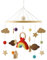 Mobile Baby Windspiele, Häkelnadel 3D Mond Sonne Regenbogen Mobile Baby Babybett Wickeltisch Holz mit Wolken, Hängende Bettglocke Ornament Geschenk für Baby Mädchen oder Jungen (Regenbogen1)