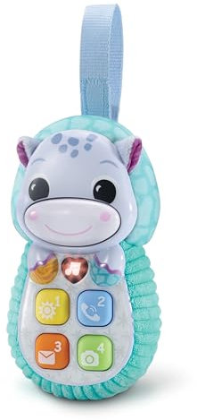 VTech - Allô Bébé Toudoux Blau, erstes sprechendes Babytelefon, musikalisch und interaktiv, sensorisches Erlebnis, Nomadenspielzeug, Babygeschenk, ab 6 Monaten – Inhalt in Französisch