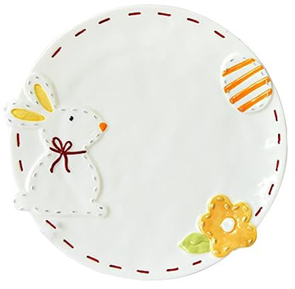 Cabilock Ostern-frühstücksteller Kinder Kinderteller Salat Obstteller Dessertteller Aus Porzellan Osterteller Ostern Obstteller Kindergeschirr Keramik Lebensmittel Mädchen Grillplatte