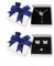 Nideen 2 Stück Schmuck Geschenkbox, 7,5 x 7,5 x 3,5 cm Klein Mit Deckel für Ohrringe, Halsketten - für Frauen (Dunkelblau)