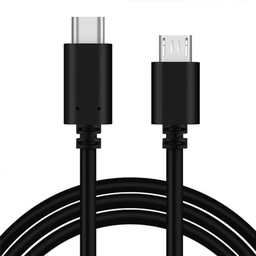 Amsixo Durable PVC UsbC TypeC To Micro USB Data Cable For Galaxy-S7 HTC-One And More 0.5m 1m 1.5m (Black) High Speed Charging & Syncing Durable Pvc Premium-Metallic Housing Premiu Quality- TypeC To