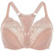 MELENECA Reggiseno con Ferretto a Copertura Totale da Donna con Chiusura Frontale in Pizzo Sfoderato e Taglie Forti Beige 5H