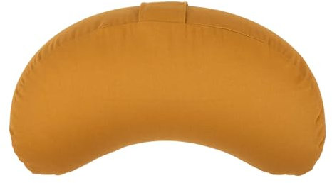 Bodhi Meditationskissen Halbmond | Yogi MOND ECO | Bezug aus 100% Bio-Baumwolle | Yogakissen halbmondförmig mit Buchweizenfüllung | Halbmondkissen für Yoga & Meditation | Honig-gelb