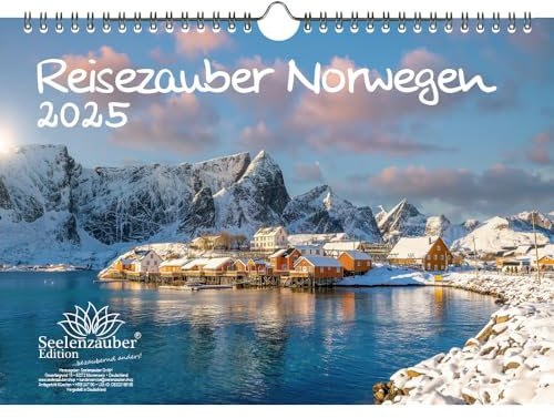 Reisezauber Norwegen DIN A4 Kalender für 2025 Urlaub Reise Oslo Stadt und Land - Seelenzauber