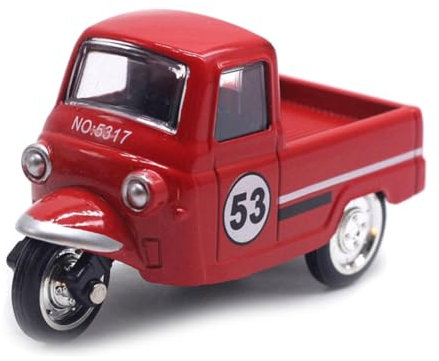 Otueidnsy Vintage-Dreirad-Modell, Dreirad-Verzierung, Dreirad-Auto, Modellauto-Ornament, Desktop-Auto-Ornamente, Statue-A