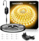 NOVOSTELLA Warmweiss DIY Flexible LED Leiste, 12M 24V LED Streifen mit 672 LEDs, Dimmbar, 3000K Bars mit Netzteil für Küche Heimdekoration Selbstklebend