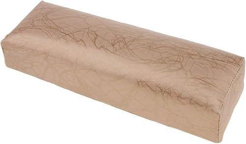 Nail Art Hand Pillow/PU Leather Hand Armrest/Soft Sponge Hand Support Manicure Pillow/for Salon Table Mat Wrist Support Nail Art Accessories (Gold)