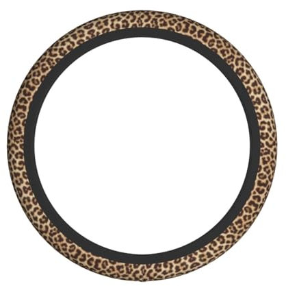 Elastischer Lenkradbezug mit lustigem Leopardenmuster, komplett bedruckt, hochwertiger Chloropren-Kautschuk, rutschfest, langlebig, umweltfreundlich