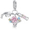 Alstiva Abschlusskappe & Zertifikat & Blumenstrauß Charm-Anhänger 925 Sterling Silber 5A Zirkonia Charm für Armband Charm Bead Pendant für Europäische Armbänder Halsketten Schmuck Geschenk für Damen