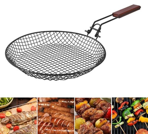 Napacoh Grillrost rund, Runder Grillrost Aus-Rostfreiem Stahl, Grill-Aufsatz, Rost, BBQ, Antihaft-Grillgitter 31cm